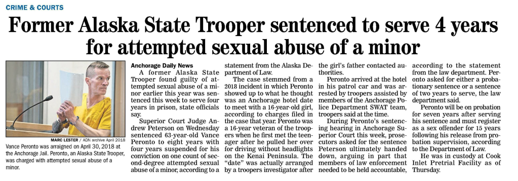 Text is here 
https://www.adn.com/alaska-news/crime-courts/2023/12/28/former-alaska-state-trooper-sentenced-to-serve-4-years-for-attempted-sexual-abuse-of-a-minor/